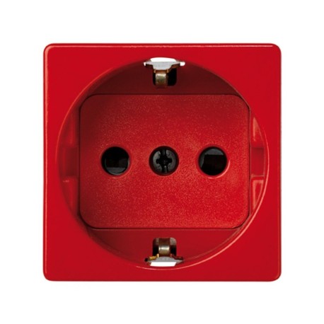 Base enchufe schuko disp. seguridad emb. rápido rojo Simon 27 Play