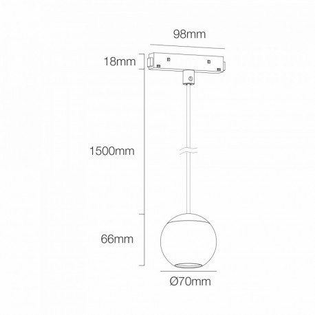 Foco decorativo led BORA magnet track suspensión Beneito Faure