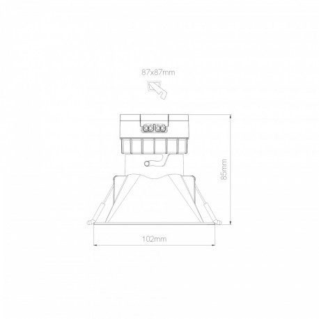 Foco empotrable Pulcom cuadrado 8w switch Beneito Faure