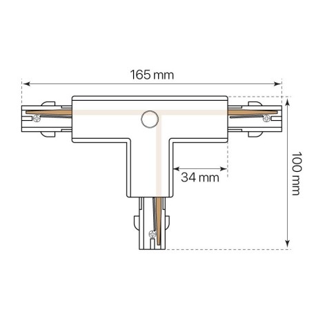 Conector T izquierda-1 carril trifásico Alaska I-TEC