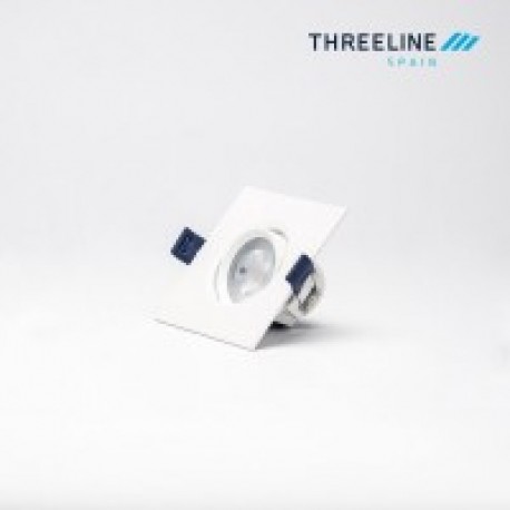 Minidownlight Iris empotrable regulable cuadrado  7w 90º Threeline
