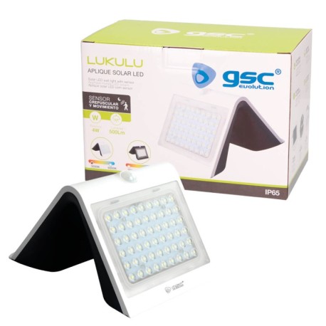 Aplique solar LED Lukulu c/sensor movimiento 4W Blanco GSC