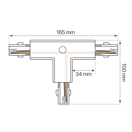 Conector T izquierda-2 carril trifásico Alaska I-TEC