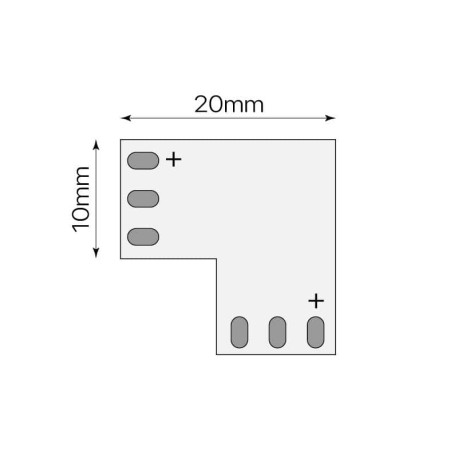 Conector L Dualcolor 3pin tiras 10mm 12/24V I-TEC