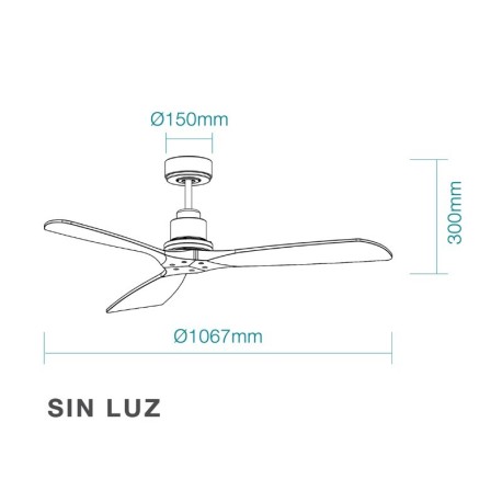 Ventilador de techo Mini Menorca DC sin luz negro/nogal oscuro Martec