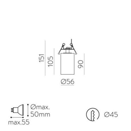 Empotrable de techo Zoom GU10 LED de ACB Iluminación