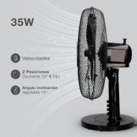 Ventilador sobremesa Macomia negro 35w GSC