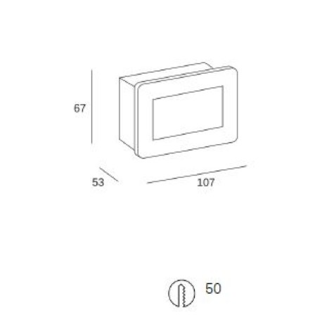 Aplique empotrable de exterior Rect 2.3w 3000-4000-6000k Forlight