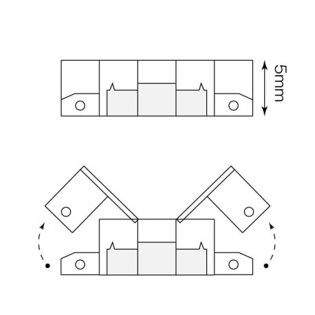 Conector T Dualcolor 3pin tiras 10mm 12/24V I-TEC