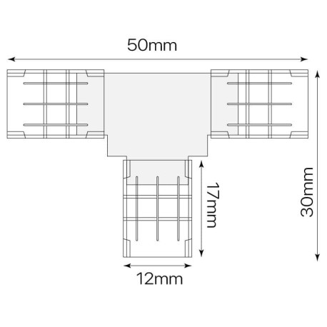 Conector T Dualcolor 3pin tiras 10mm 12/24V I-TEC