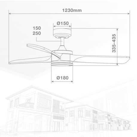 Ventilador techo Misstreta CCT blanco/madera GSC