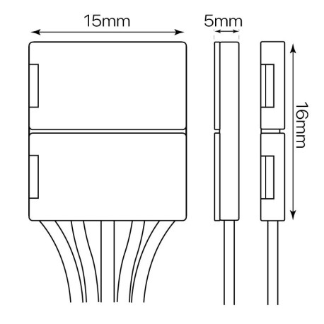 Conector doble +cable RGBW 5 pin I-TEC