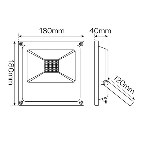 Proyector LED Fork 20w IP66 negro I-TEC