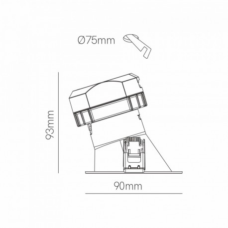 Foco empotrable Pulcom redondo asimetrico 8w Beneito Faure