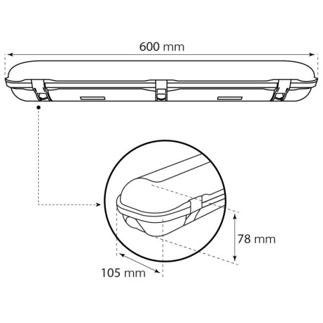 Pantalla estanca Marseille 20w 60cm I-TEC