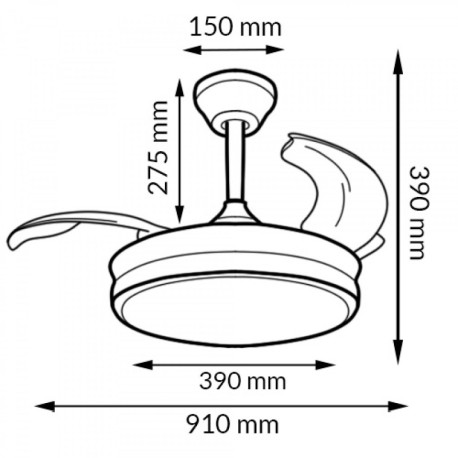 Ventilador de techo Thor Ø91cm blanco Mimotec