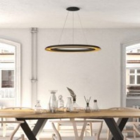 Lámpara colgante Shiitake Negro/oro 3000k de ACB Iluminación