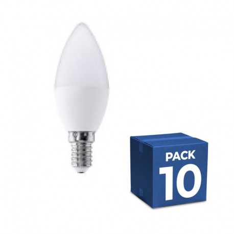 Pack-10 Bombilla Vela LED E14 6w 270º LDVlighting