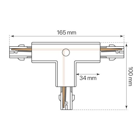 Conector T derecha-1 carril trifásico Alaska I-TEC