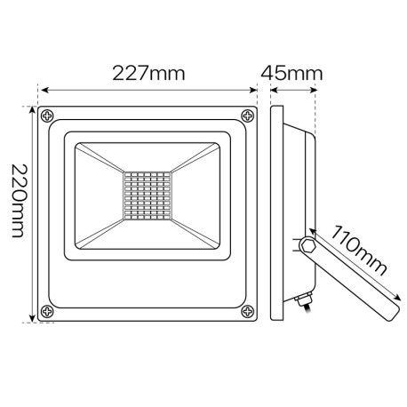 Proyector LED Fork 30w IP66 negro I-TEC