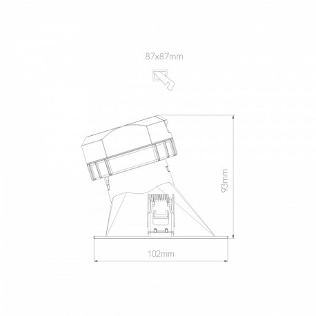 Foco empotrable Pulcom cuadrado asimetrico 8w Beneito Faure