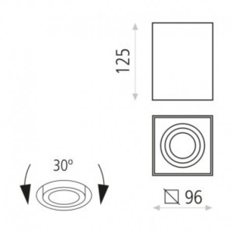 Plafón Led Carre GU10 orientable de ACB Iluminación