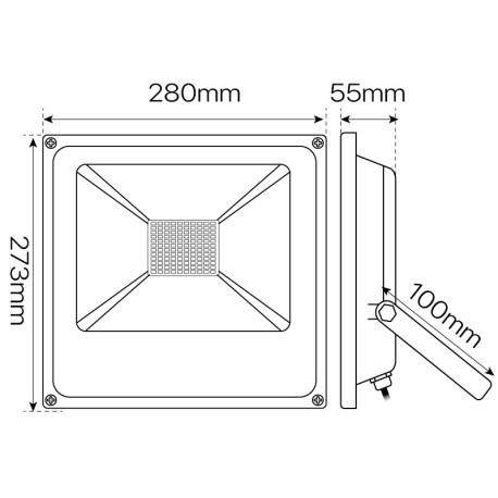 Proyector LED Fork 50w IP66 negro I-TEC