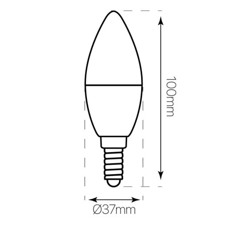 Bombilla LED Vela E14 4w 300º I-TEC