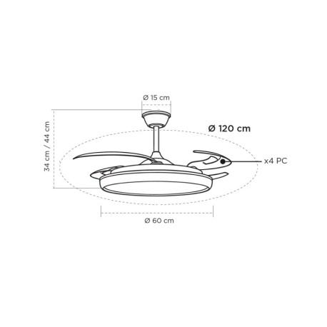 Ventilador de techo Charly  80w blanco CristalRecord
