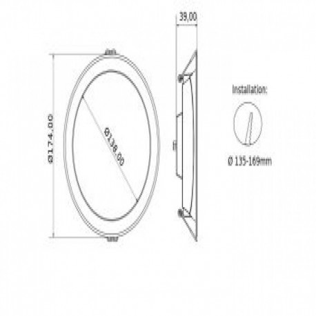 Downlight Montana de empotrar redondo CCT Switch Threeline