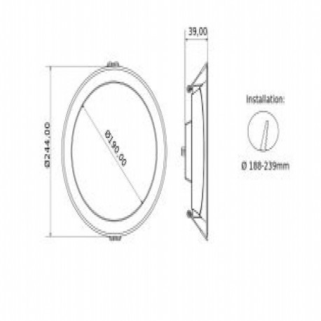 Downlight Montana de empotrar redondo CCT Switch Threeline