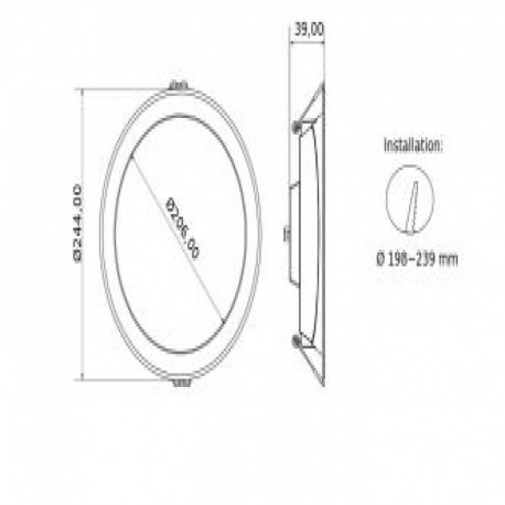 Downlight Montana de empotrar redondo CCT Switch Threeline