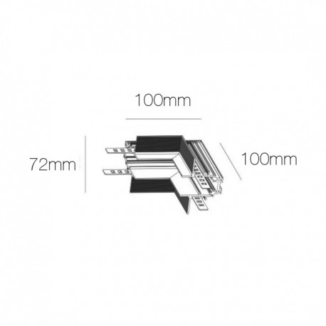 Unión en "L" para carril magnetico encastrar pared/techo Beneito Faure