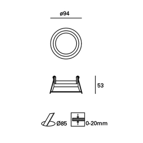 Accesorio downlight Mix Frame Ø94 mm Forlight