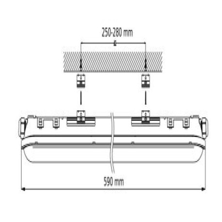 Pack-12 Pantalla estanca Takat LED 40w 120 cm Threeline