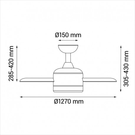 Ventilador de techo Anne con luz Blanco Sulion