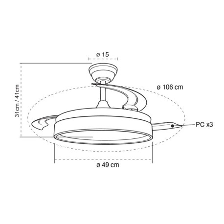 Ventilador de techo Glow Evo 60w CCT blanco CristalRecord