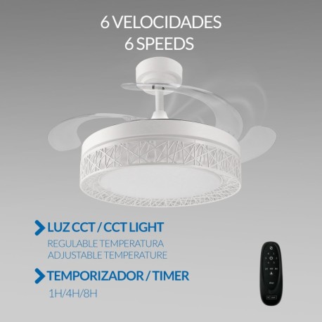 Ventilador de techo Aqua Ø107 blanco Mimotec