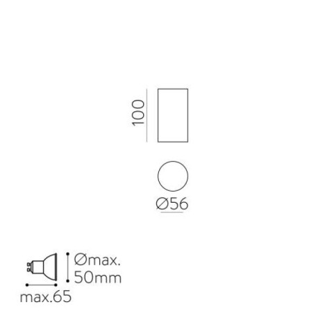 Plafón de techo Zoom GU10 10cm  de ACB Iluminación