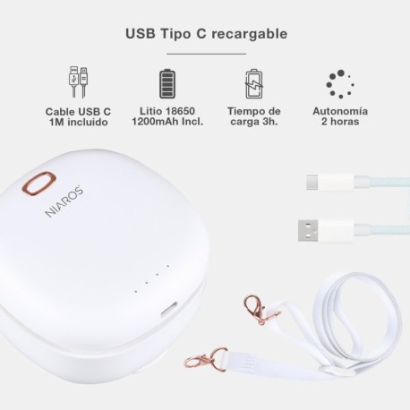 Mini ventilador portátil Yulara USB recargable GSC