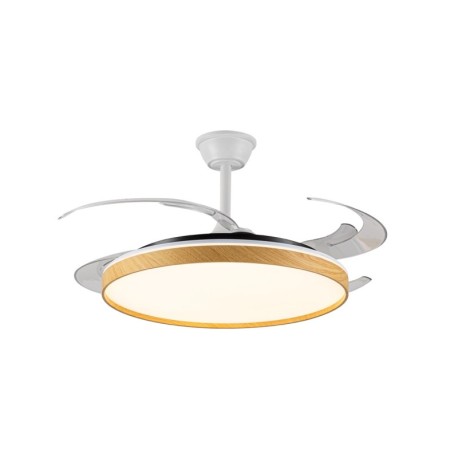 Ventilador de techo Panam L 80w CCT blanco+madera CristalRecord