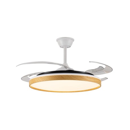 Ventilador de techo Panam L 80w CCT blanco+madera CristalRecord