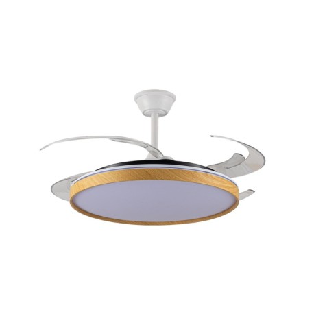 Ventilador de techo Panam L 80w CCT blanco+madera CristalRecord