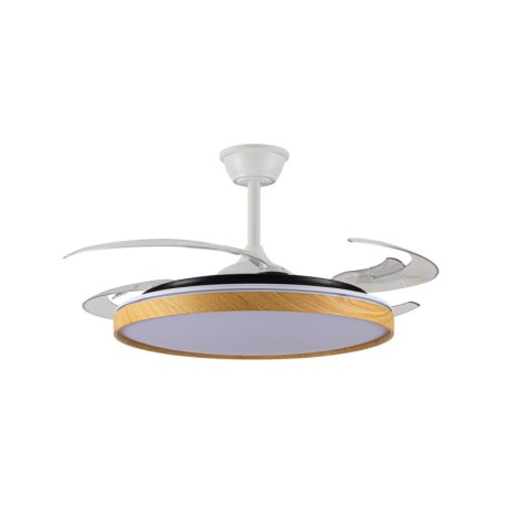 Ventilador de techo Panam L 80w CCT blanco+madera CristalRecord