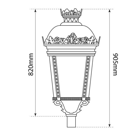 Farola LED Palacio residencial 60w On-Off I-TEC