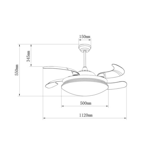 Ventilador de techo Klon AC blanco 36w 4000k CristalRecord