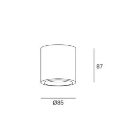 Downlight de superficie Fab GU10 8w Forlight