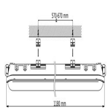 Pantalla estanca Takat LED 40w 120 cm Threeline