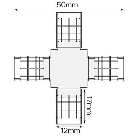 Conector X Dualcolor 3pin tiras 10mm 12/24V I-TEC