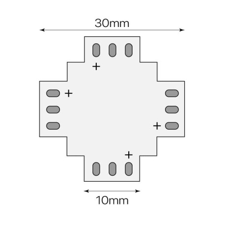 Conector X Dualcolor 3pin tiras 10mm 12/24V I-TEC